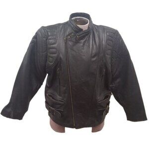 Men’s Durable Black Leather Padded Design Sport Biker Jacket